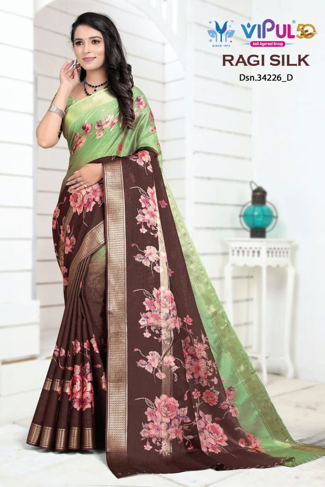 Ragi Silk 34226 By Vipul Fancy Daily Wear Saree Suppliers In India